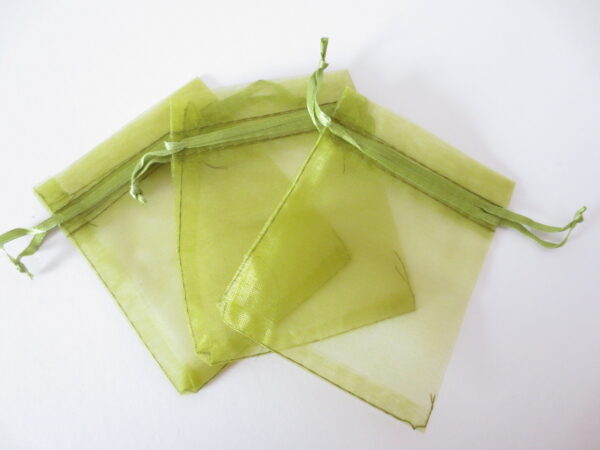 Organza Gift Bag 10 x 15cm olive green