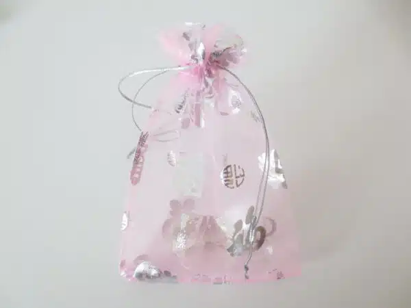 Organza Gift Bag 'Good Luck' Pink