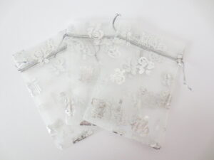 Organza Gift Bag 'Good Luck' White