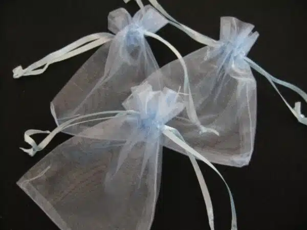 Organza Gift Bag Light Blue 13 x 20cm