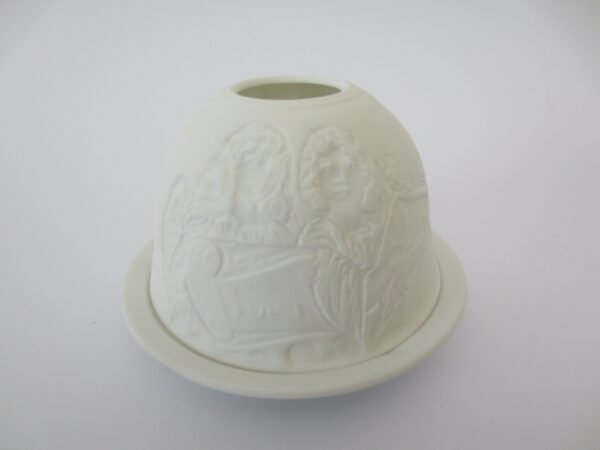 Porcelain Tea Light Holders 2 Cupids Music