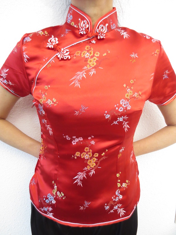 Shanghai blouse blossom red