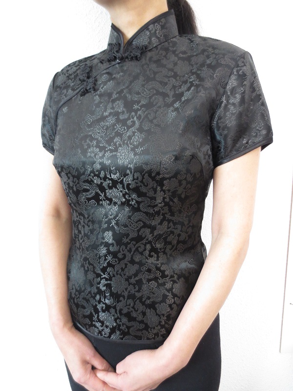 Shanghai blouse dragon black