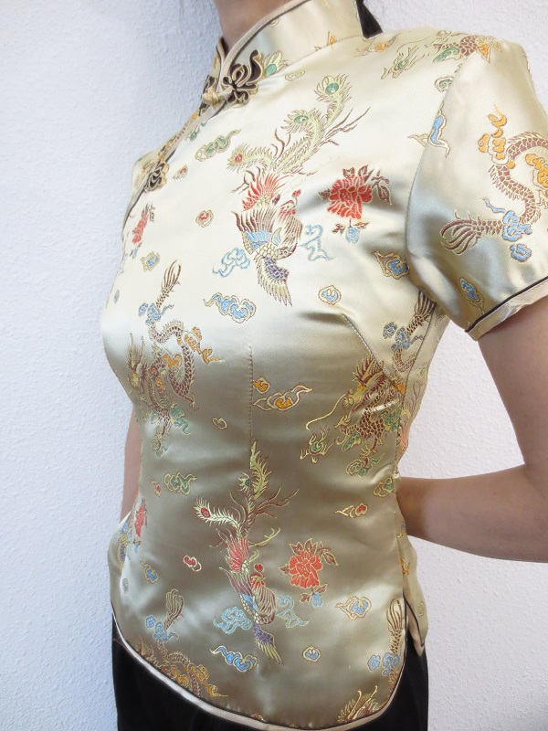 Shanghai blouse dragon/phoenix gold