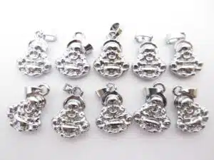 Silver Buddha hangers 10 pcs