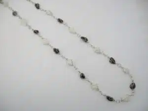 Small Chakra Necklace Onyx Milky Quartz