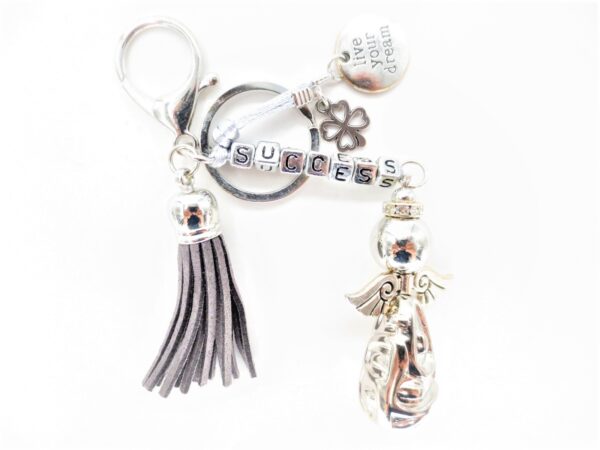 Success Angel keychain grey