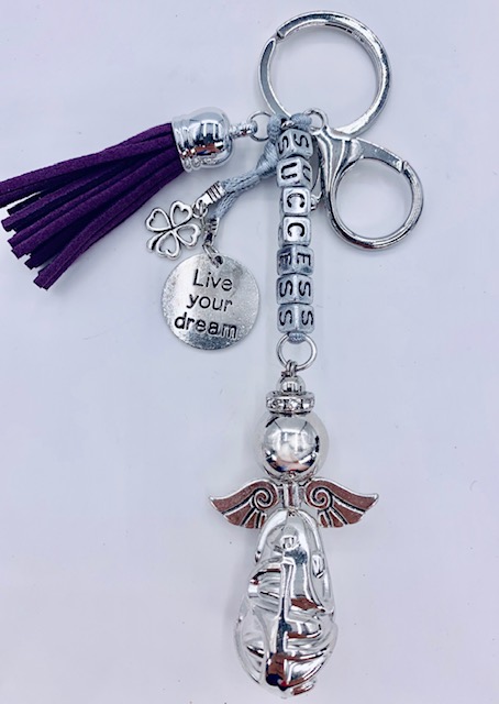 Success Angel Keychain Wholesale - Purple