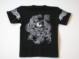 T-shirt Dragon, Tiger and Skull