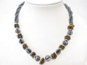 Tigereye flower necklace