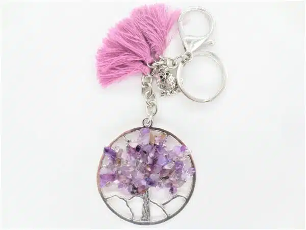 Tree of Life keychain amethyst