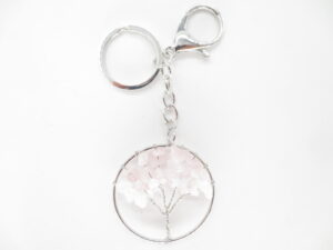 Tree of Life keychain rose quartz