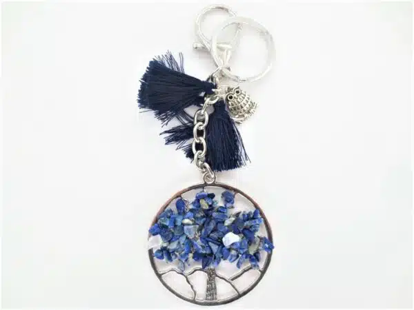 Tree of Life keychain sodalite with owl