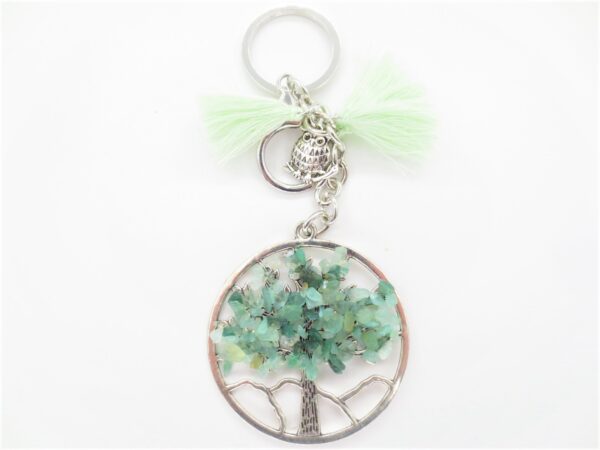 Tree of Life keychain Tiger Eye