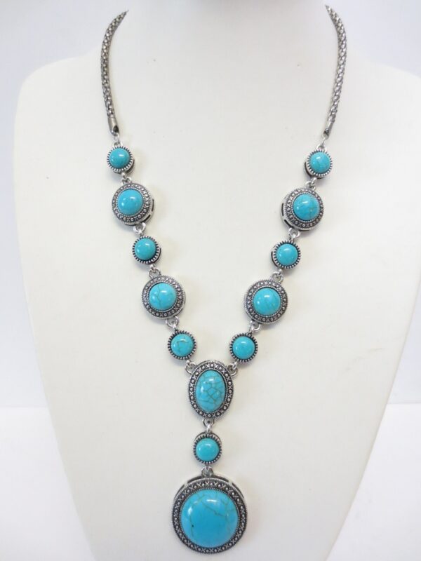 Turquoise necklace & earring set F