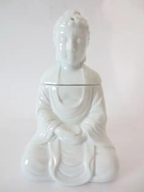 White meditation Buddha oilburner luxury