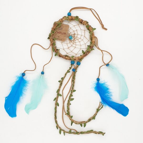 Wholesale - 14cm round Bamboo with Turquoise stone Dreamcatchers