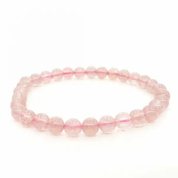 Wholesale - 6mm gemstone bracelace Strawberry Quartz with gift-box