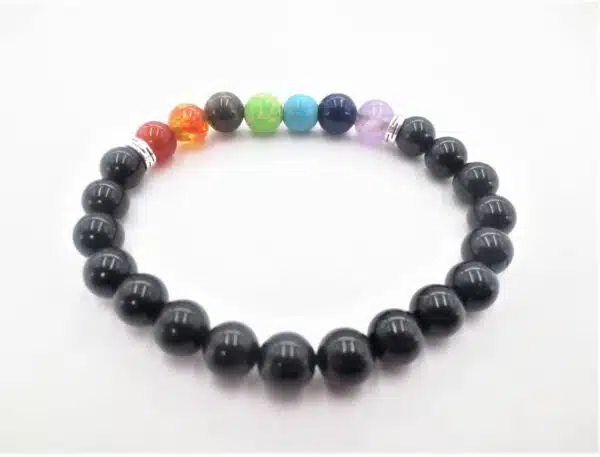 Wholesale 8mm bracelet-black-tourmaline-7-chakra