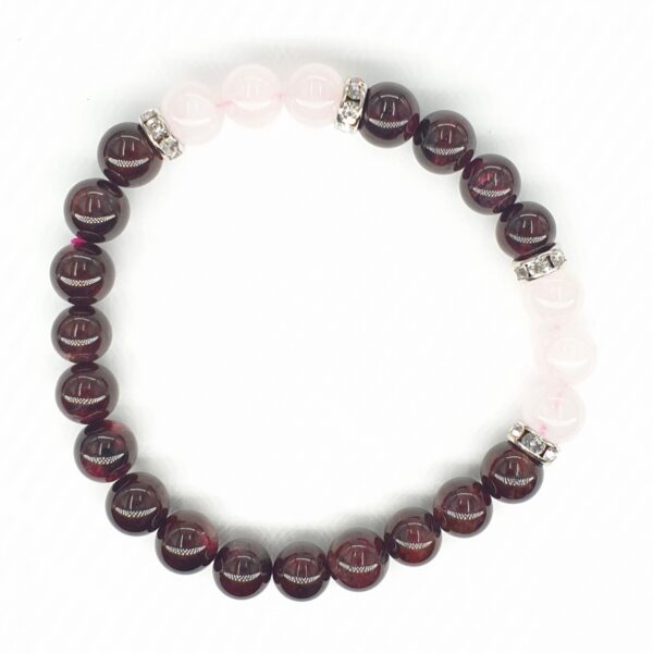 Wholesale - 8mm Garnet bracelet with Diamond and gift box