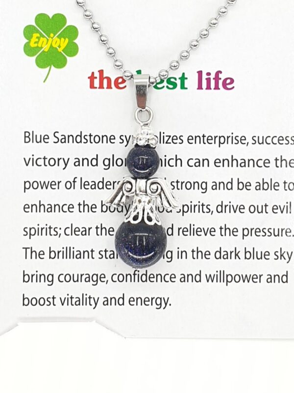 Wholesale - Angel necklace Blue Goldstone