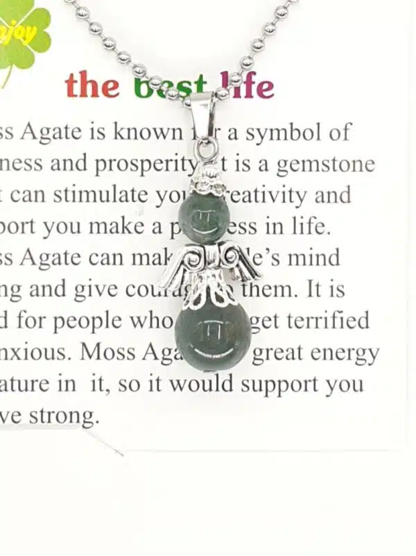 Wholesale - Angel necklace Moss Agate