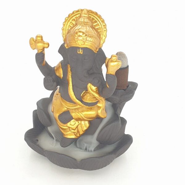 Wholesale - Backflow Incense Burner Ganesha Gold