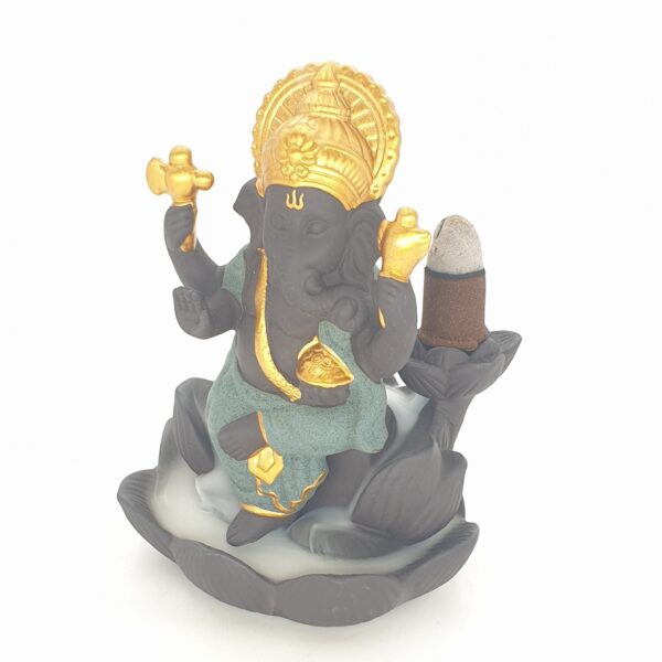 Wholesale - Backflow Incense Burner Ganesha Green