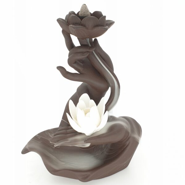 Wholesale - Backflow Incense Burner Hands with Flower and Lotus