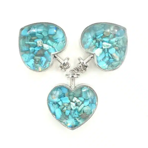 Wholesale - Gemstone Heart Pendant - Turquoise