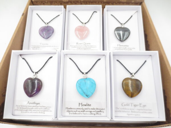 Wholesale - Gemstone Heart Pendants Necklace With Diamand -