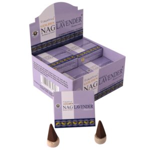 Wholesale - Golden Nag Lavender Backflow Masala Pyramid Cones