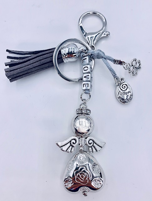 Wholesale Keychain - Love Angel Keychain Gray