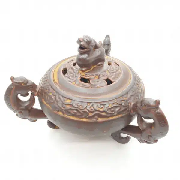 Wholesale - Luxury Resin Burner - Brown pot with 3 handles