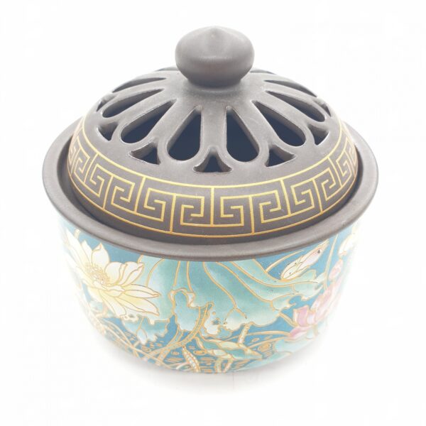 Wholesale - Luxury Resin Burner - Gold / Green with lotus