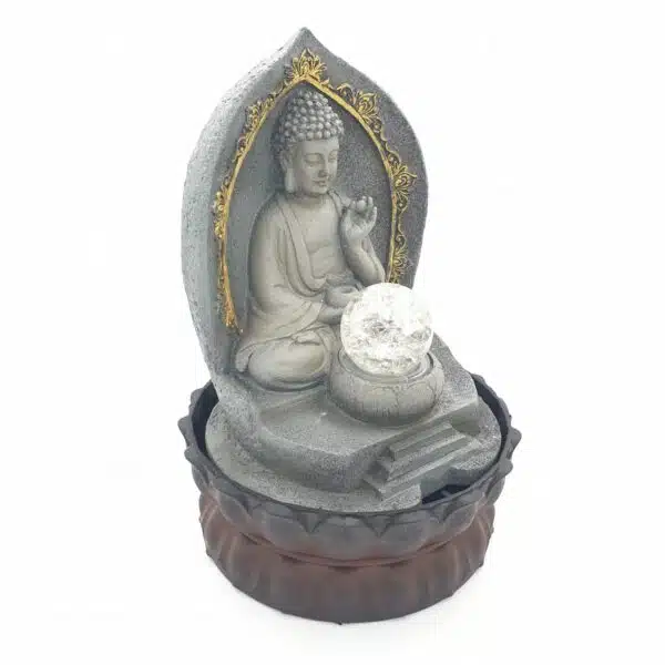 Wholesale - Meditation Led Lighting Buddha with Gold Fountain Small