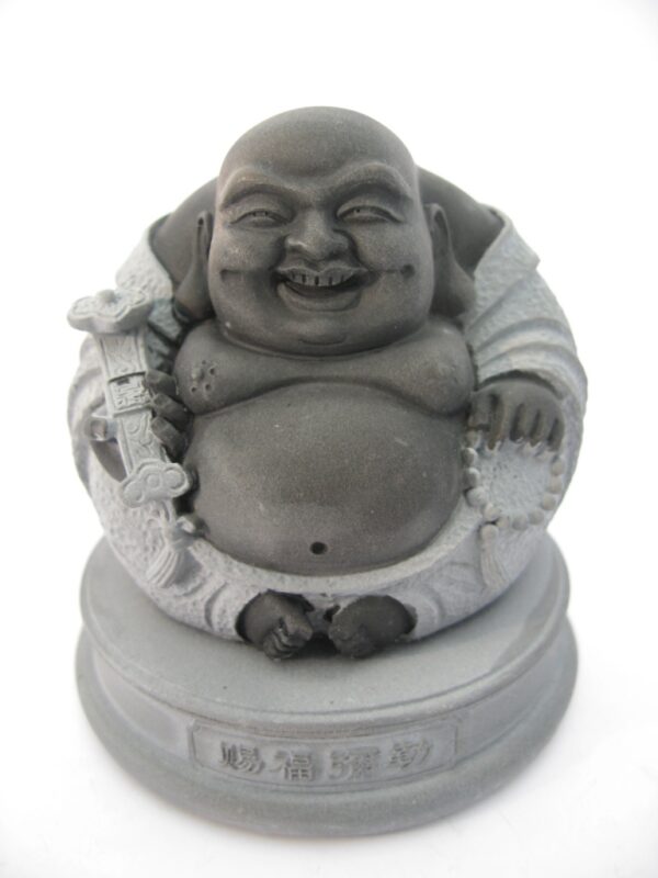 Wholesale - Mi-Lo-Fo (Maitreya) Hematiet sitting on altar with Ruyi