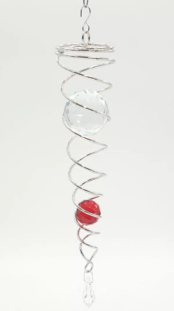 Wholesale - mini Vortex Wind Spinner with 2 spheres red