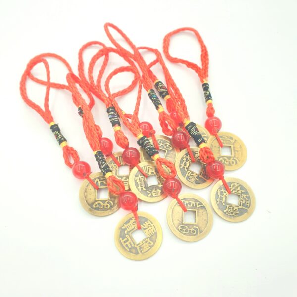 Wholesale - Qing Dynasty Lucky Coin Pendant Red Set of 10