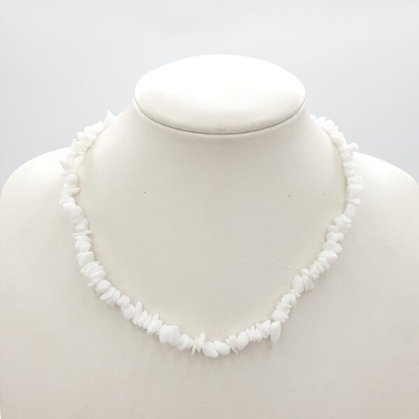 Wholesale - Thin gemstone necklace White Marble