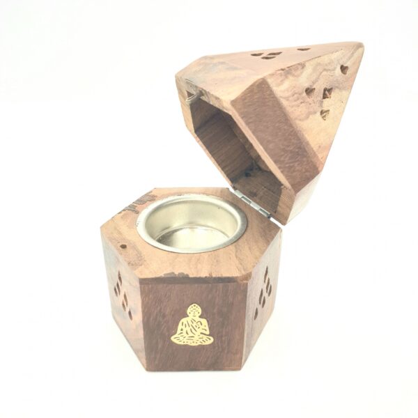 Wholesale - Wooden Pyramid cone burner Buddha (6pcs)