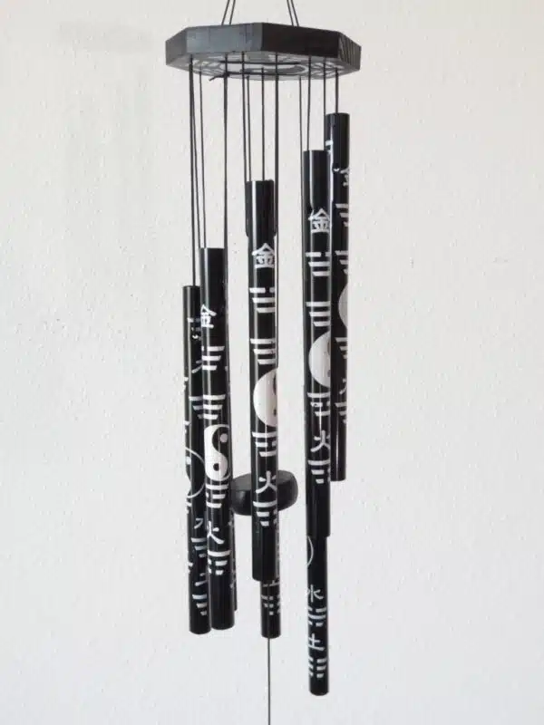 Wind chime black Yin Yang 70cm