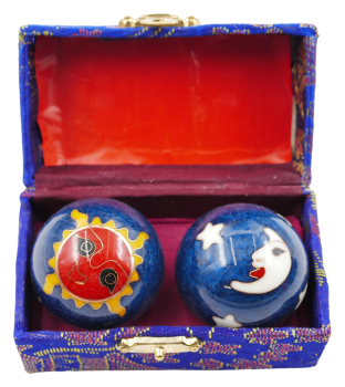 Blue Meridian balls with the sun & moon - 3.5cm