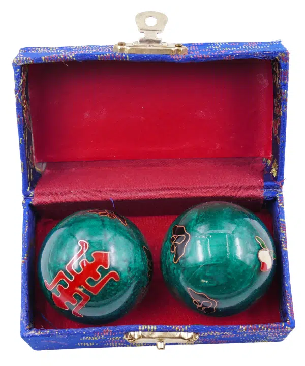 Green Meridian Balls with Long Life Sign - 3.5cm