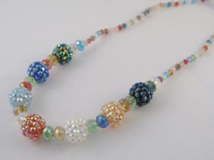 Imitation Shamballa necklace mixed