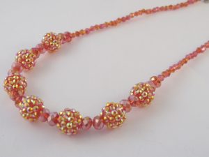 Imitation Shamballa necklace red