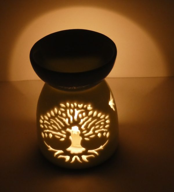 Oil burner white Tree of Life