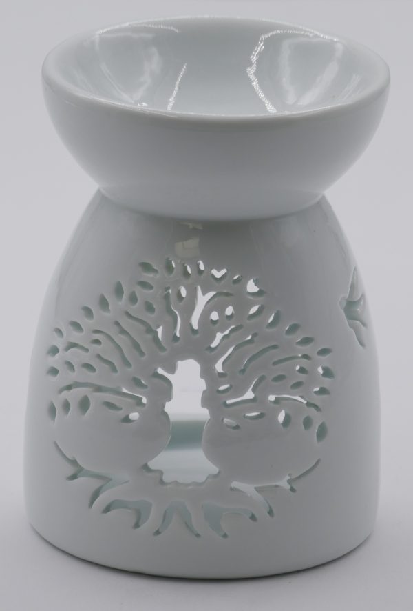 Oil burner white Tree of Life