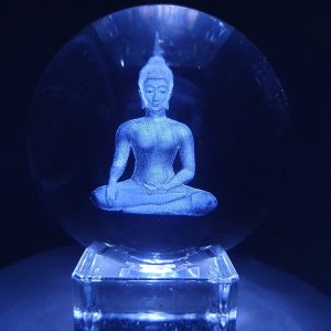 Crystal Laser Ball Thai Buddha 8cm