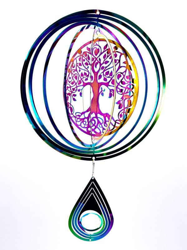 Medium Cosmo Windspinner Tree of Life - Rainbow Drop